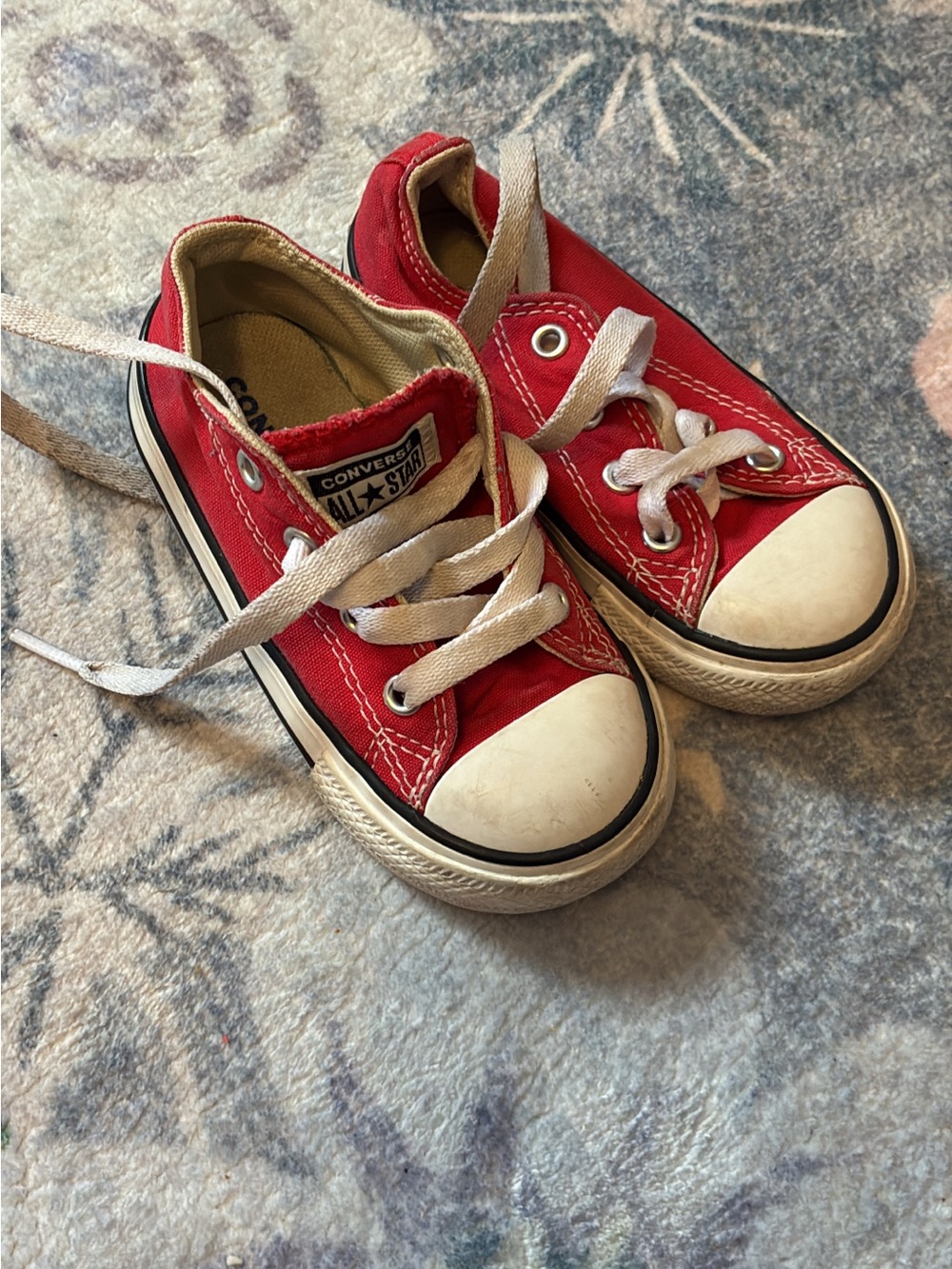 Converse Kids' Red Low-Top Canvas Sneakers